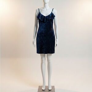 Chic Midnight Blue Ruffle Dress Nice and comfortable